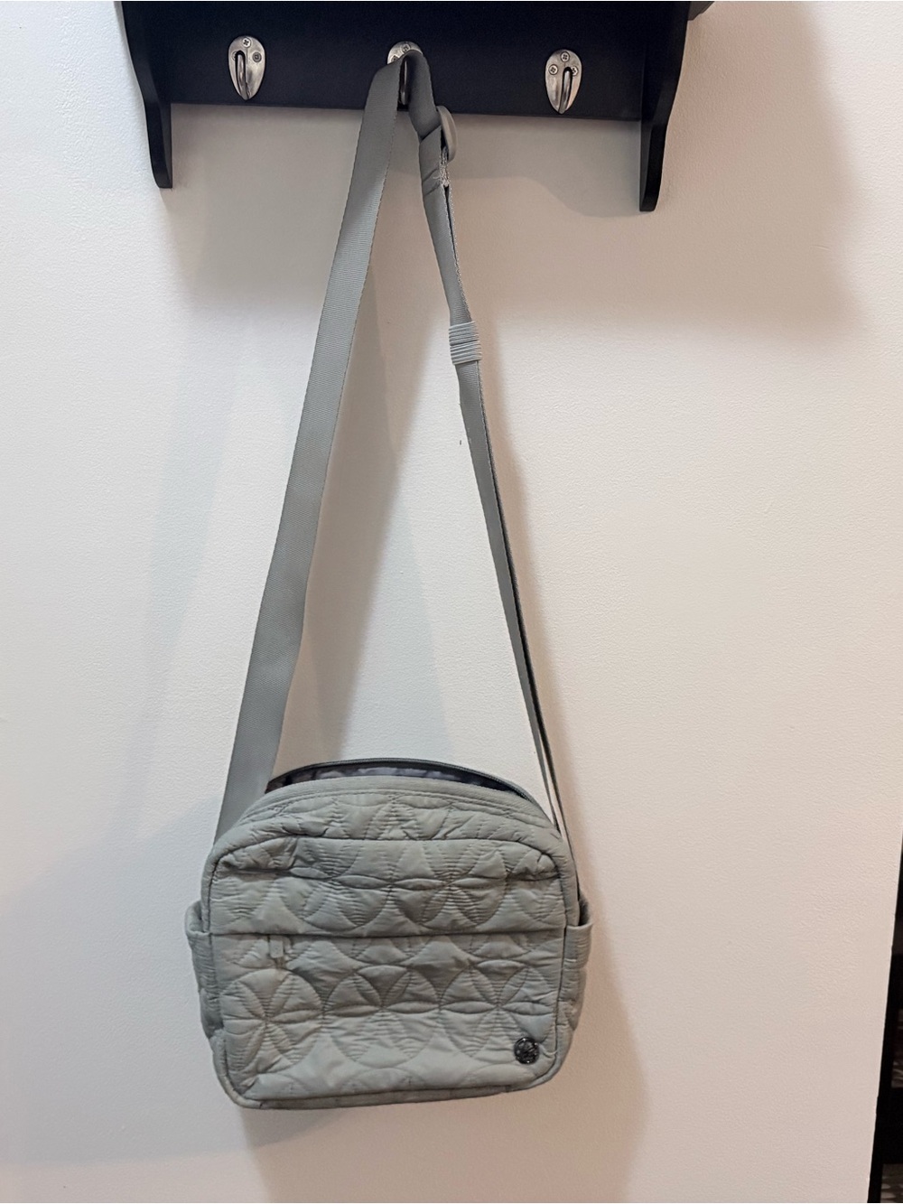Quilted Crossbody Shoulder Bag in Sage Green